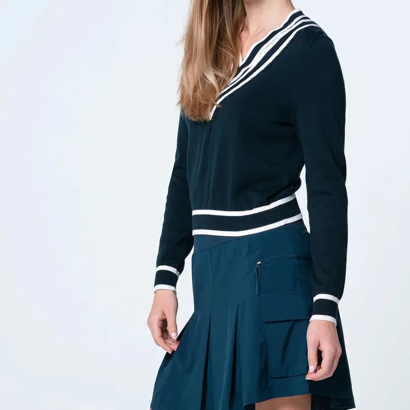 Lucky In Love Victory Sweater - Navy/White