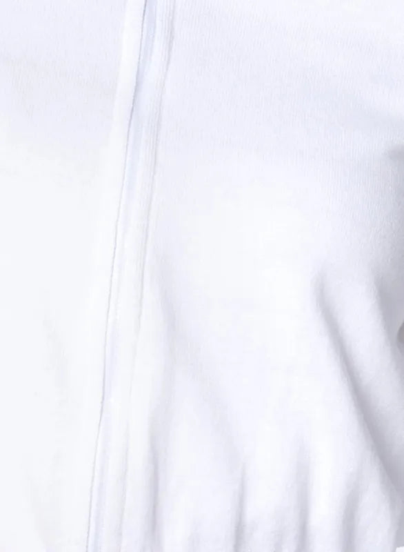 Lucky In Love Rally Mock Cardigan- White/Black