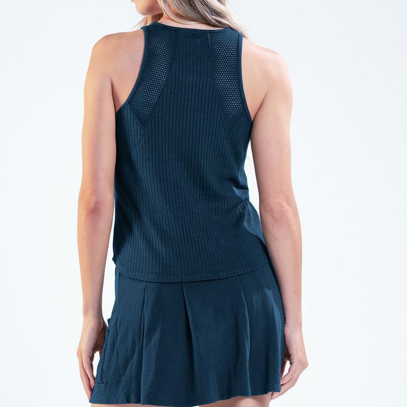 Lucky In Love Rib Breezy Tank - Navy