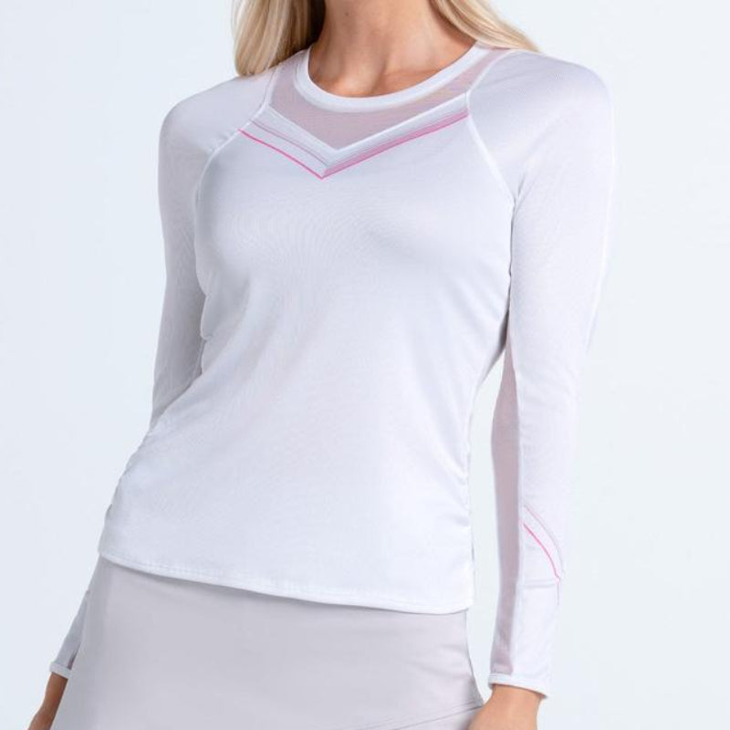 Lucky In Love Weave It to Me L/S Top - White