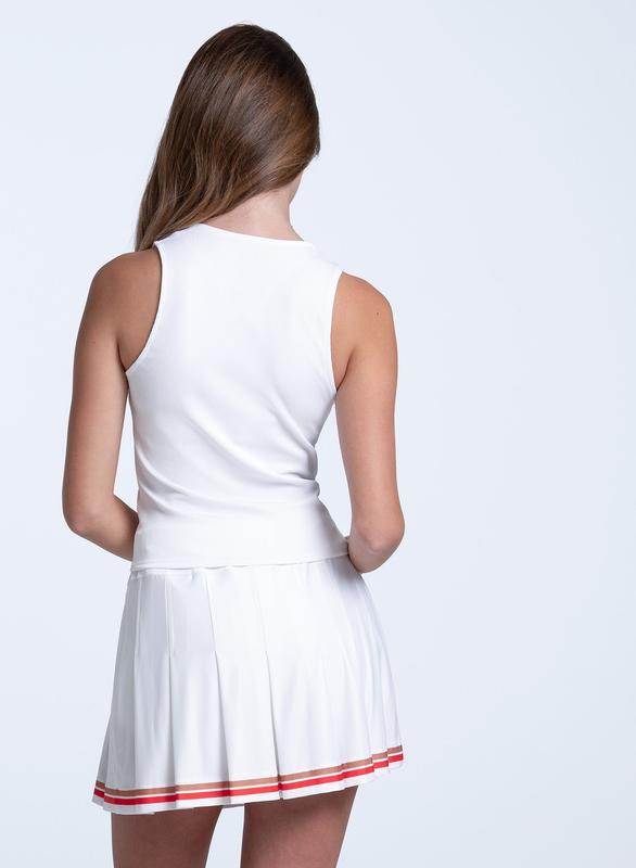 Lucky In Love Match Point Vest Tank - White