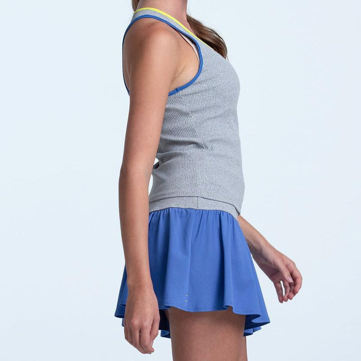 Lucky In Love Court Rib Racerback Tank - Grey