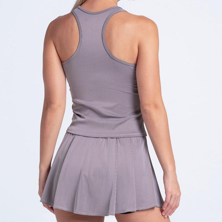 Lucky in Love Rib Sport Cord Tank - White/Black