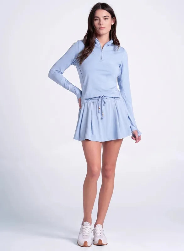 Lucky in Love Pima Heritage 1/4 Zip - Blue