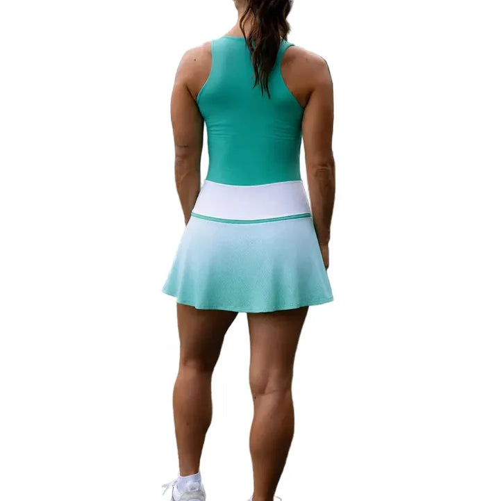 Sofibella Alpine Story Mesh Ombre Skort (14") - White/Green
