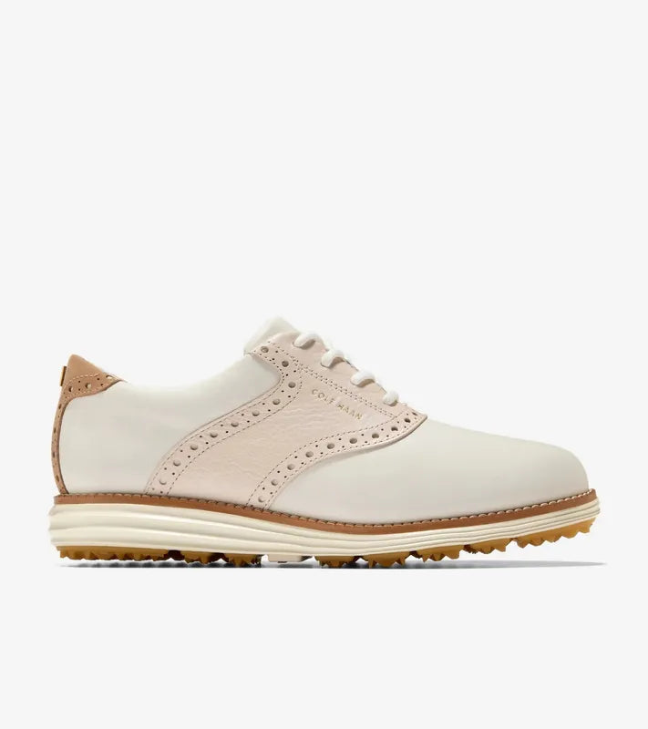 Cole Haan Original Grand Saddle Golf Shoes - Ivory/Sand Dollar Suede