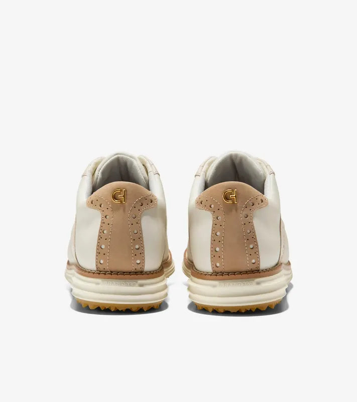 Cole Haan Original Grand Saddle Golf Shoes - Ivory/Sand Dollar Suede