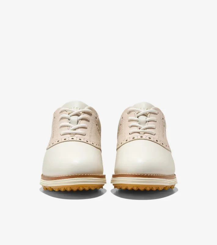 Cole Haan Original Grand Saddle Golf Shoes - Ivory/Sand Dollar Suede