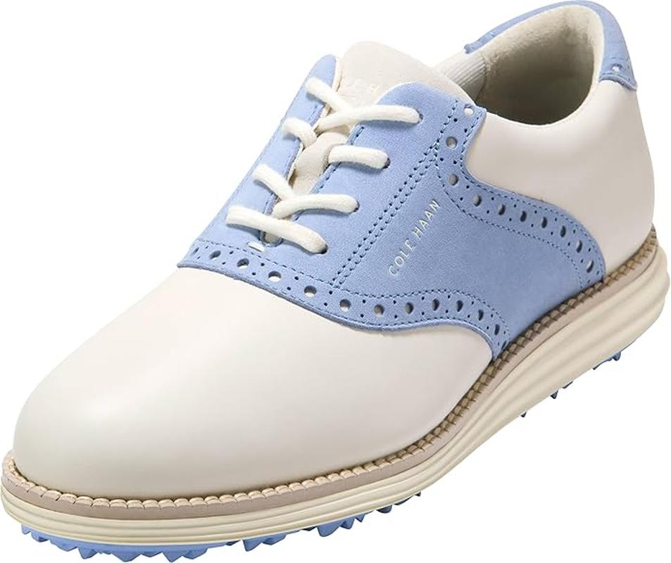 Cole Haan Original Grand Saddle Golf Shoes - Ivory/Hydrangea