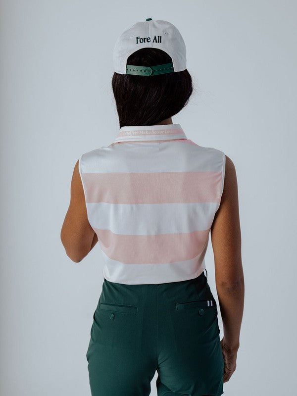 Fore All Club Moore Polo - Pink Stripe