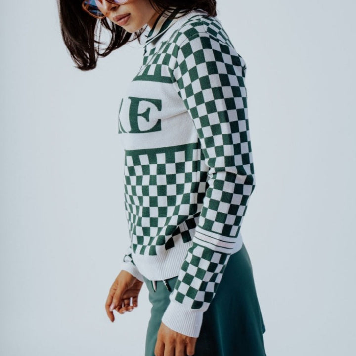 Fore All Fore Sweater - White/Green Check