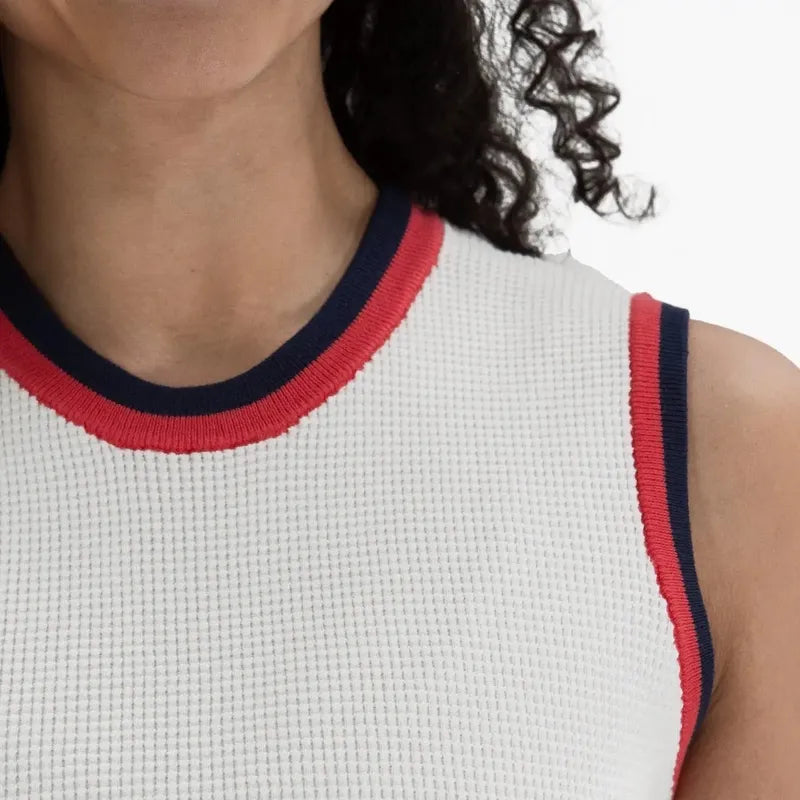 Foray Golf Waffle Knit Shell - White