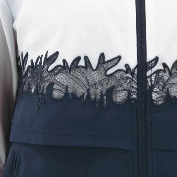 Foray Golf Lace Insert Double Layer Jacket - White/Navy