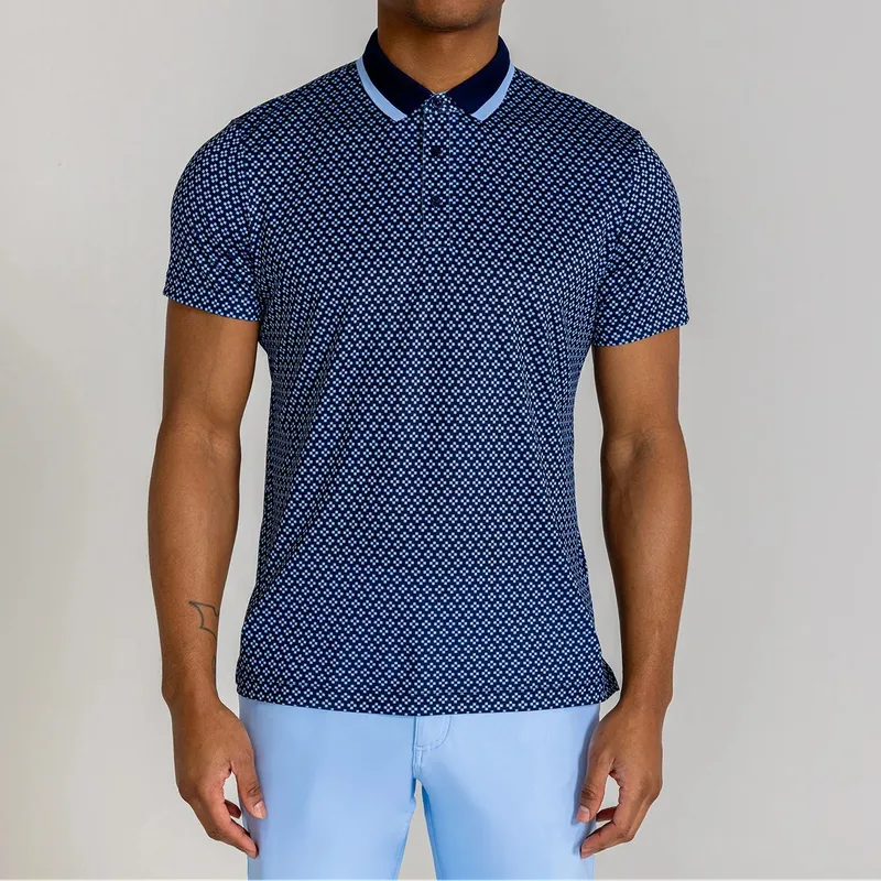 Redvanly Men's Duncure Pique Polo - Navy/Blue