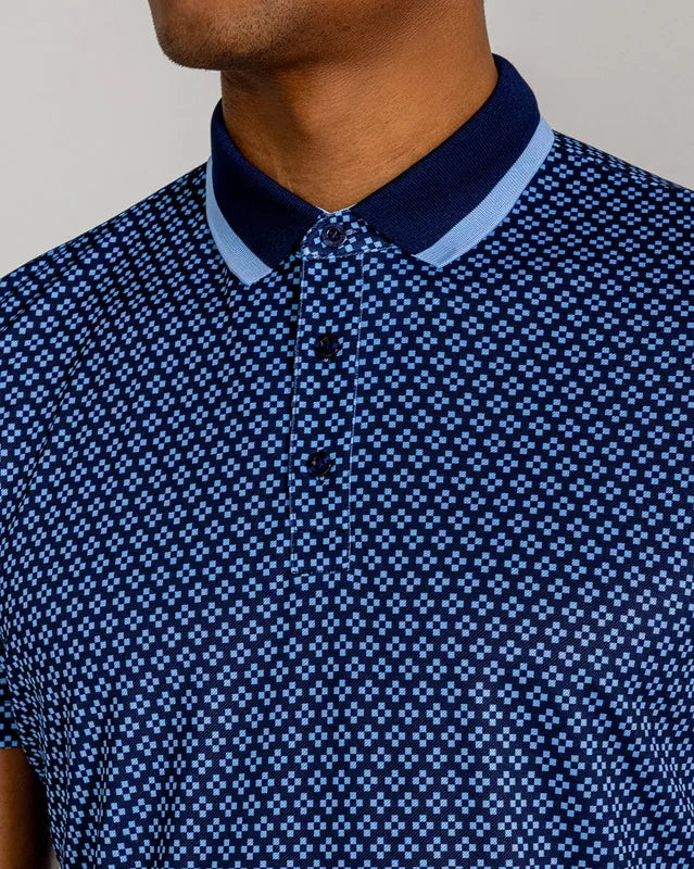 Redvanly Men's Duncure Pique Polo - Navy/Blue