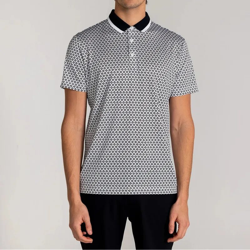 Redvanly Men's Duncure Pique Polo - Black/White