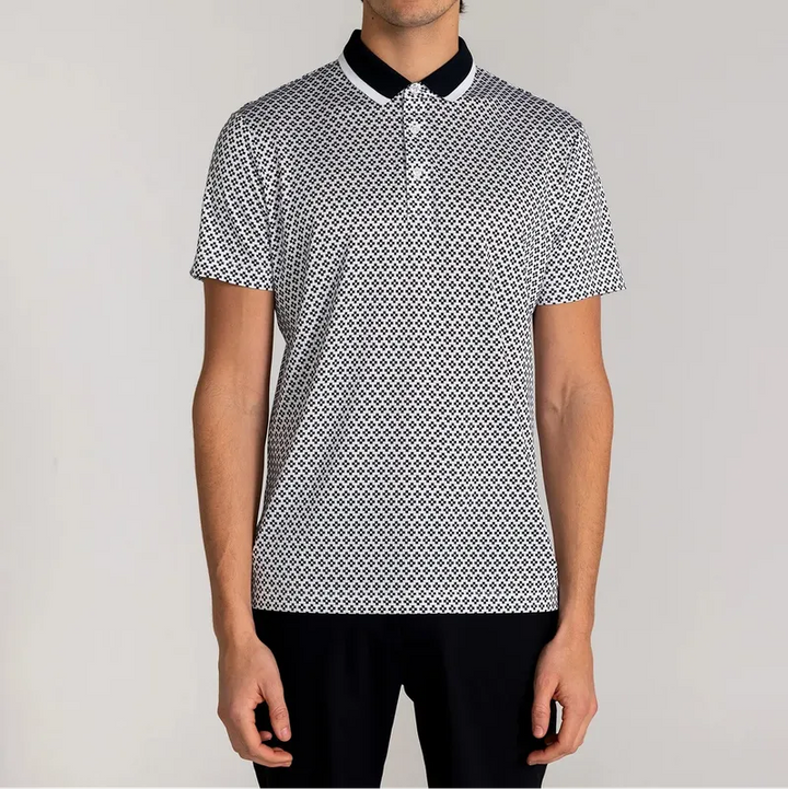 Redvanly Men's Duncure Pique Polo - Black/White