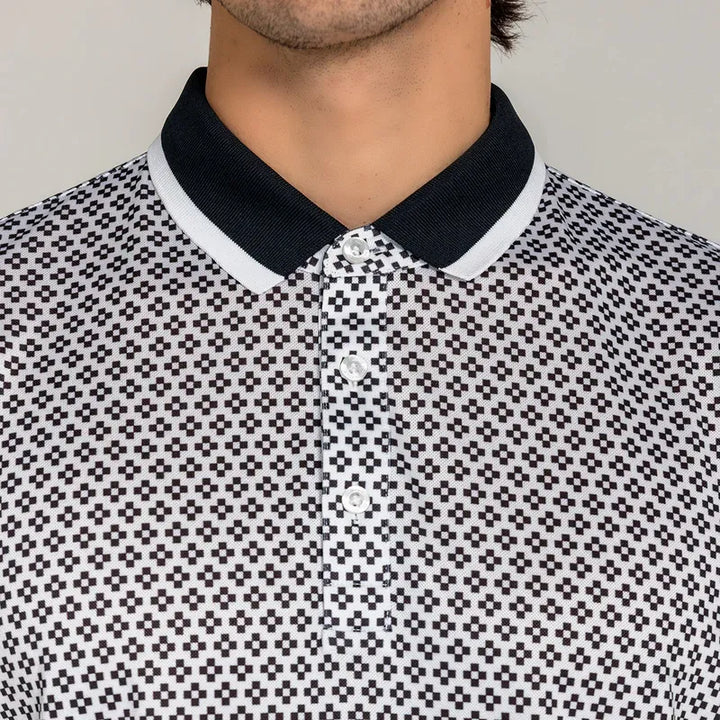 Redvanly Men's Duncure Pique Polo - Black/White