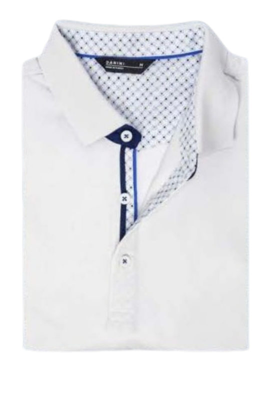 Danini Men's S/S Cotton Polo - White