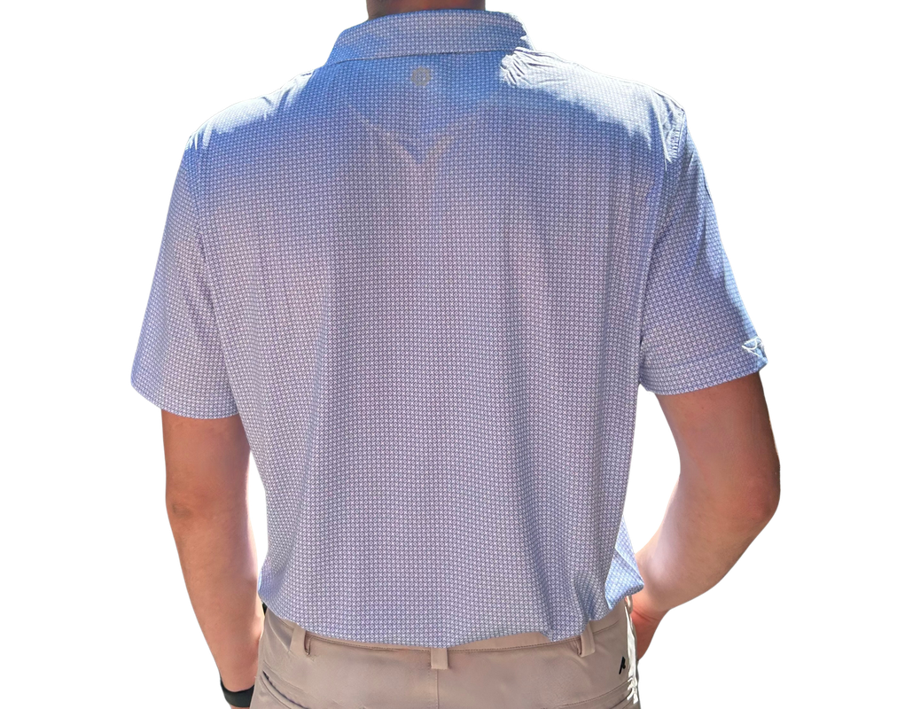 Danini Men's S/S Polo - Light Blue Print