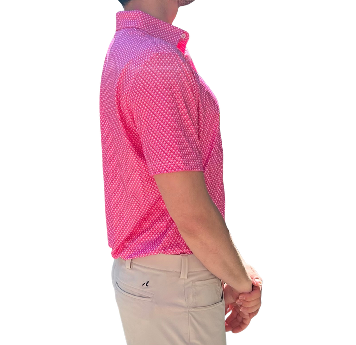 Danini Men's S/S Polo - Pink Print