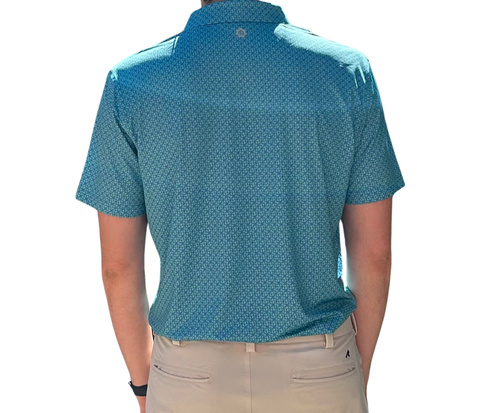 Danini Men's S/S Polo - Turquoise Print