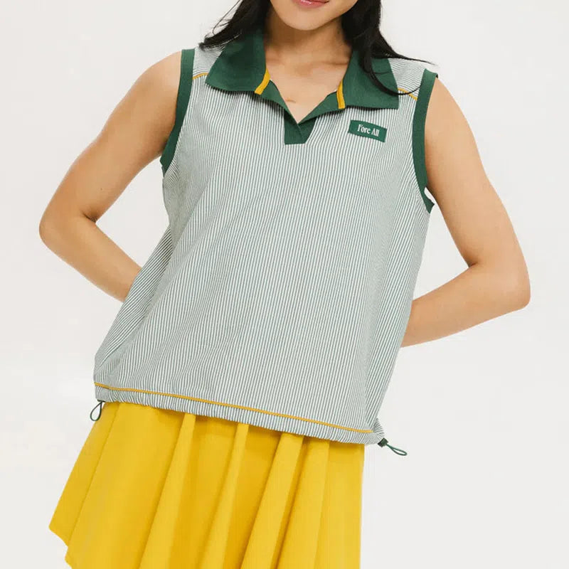 Fore All Pauline S/L Polo - Green Stripe
