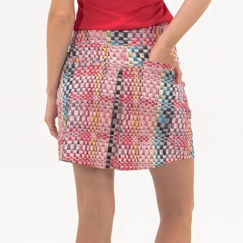 Foray Golf Mini Check Skort - Multicolour