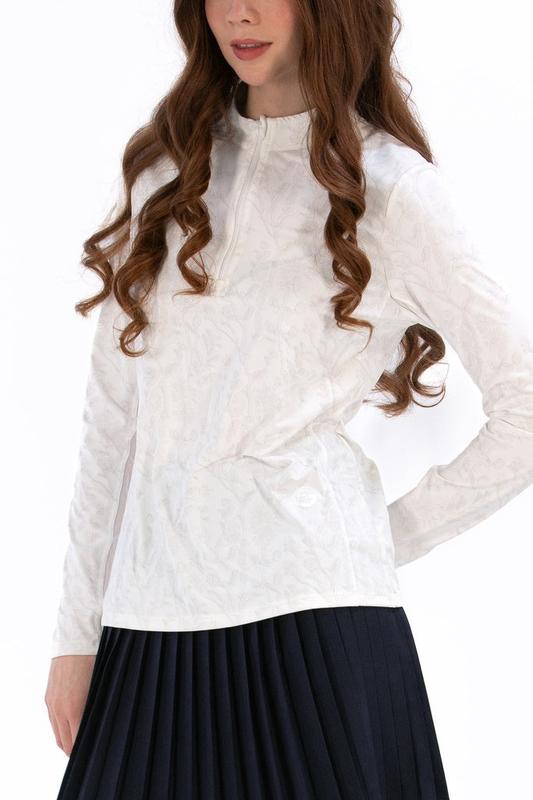 Foray Golf Petal Print Sun Shirt - White