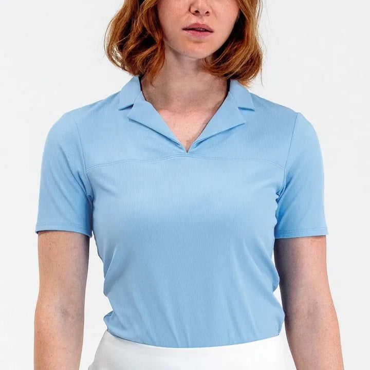 Foray Golf S/S Notch Collar Polo - Blue