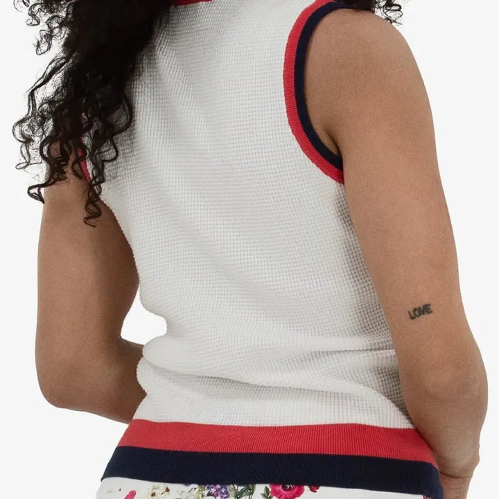 Foray Golf Waffle Knit Shell - White