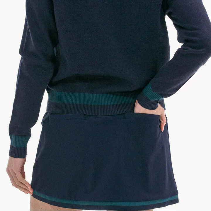 Foray Golf Faux Wrap Skort - Navy/Green