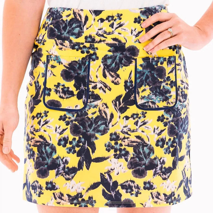 Foray Golf Abstract Lux Floral Skort - Yellow