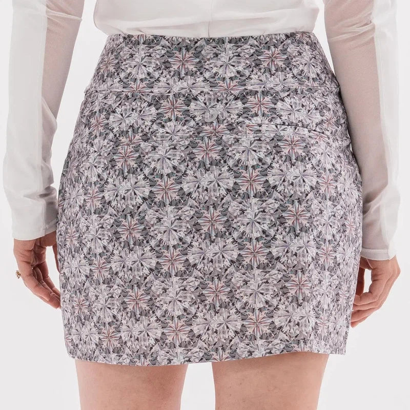 Foray Golf Diamond Print Skort - Grey