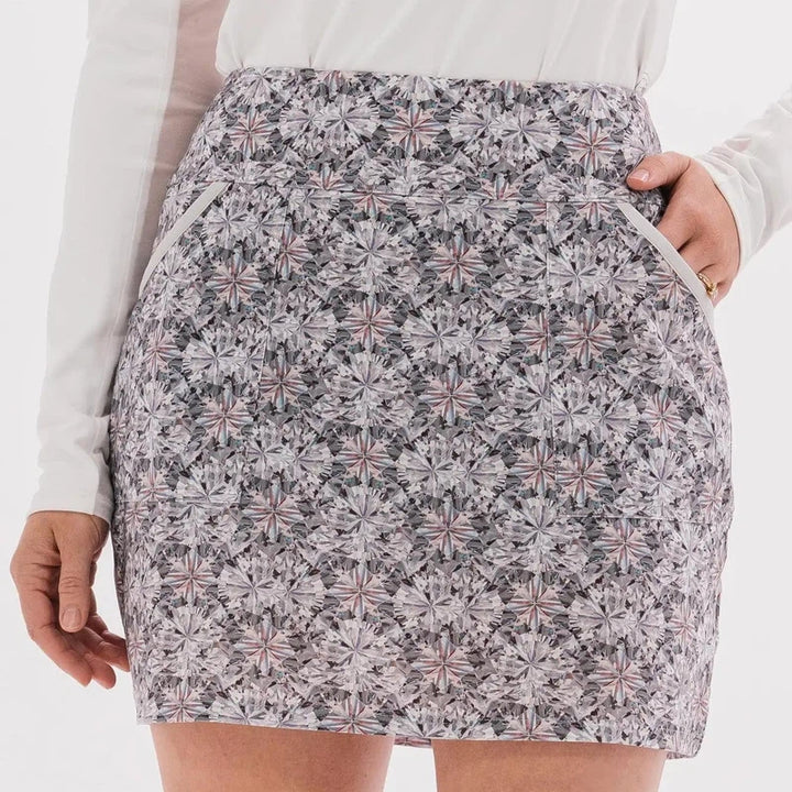 Foray Golf Diamond Print Skort - Grey