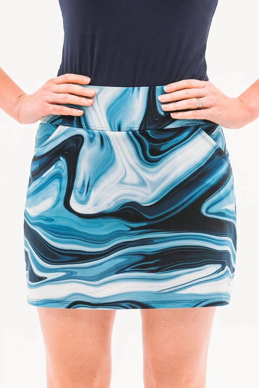 Foray Golf Patch Pocket Skort - Blue Marble