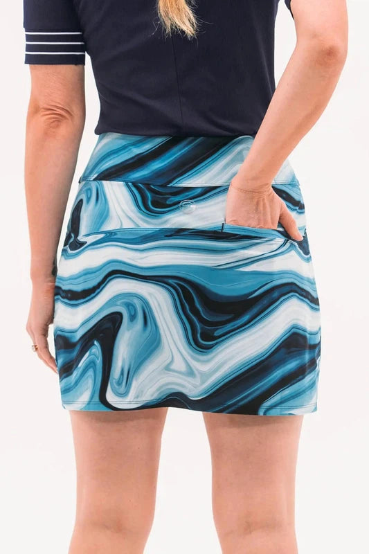 Foray Golf Patch Pocket Skort - Blue Marble