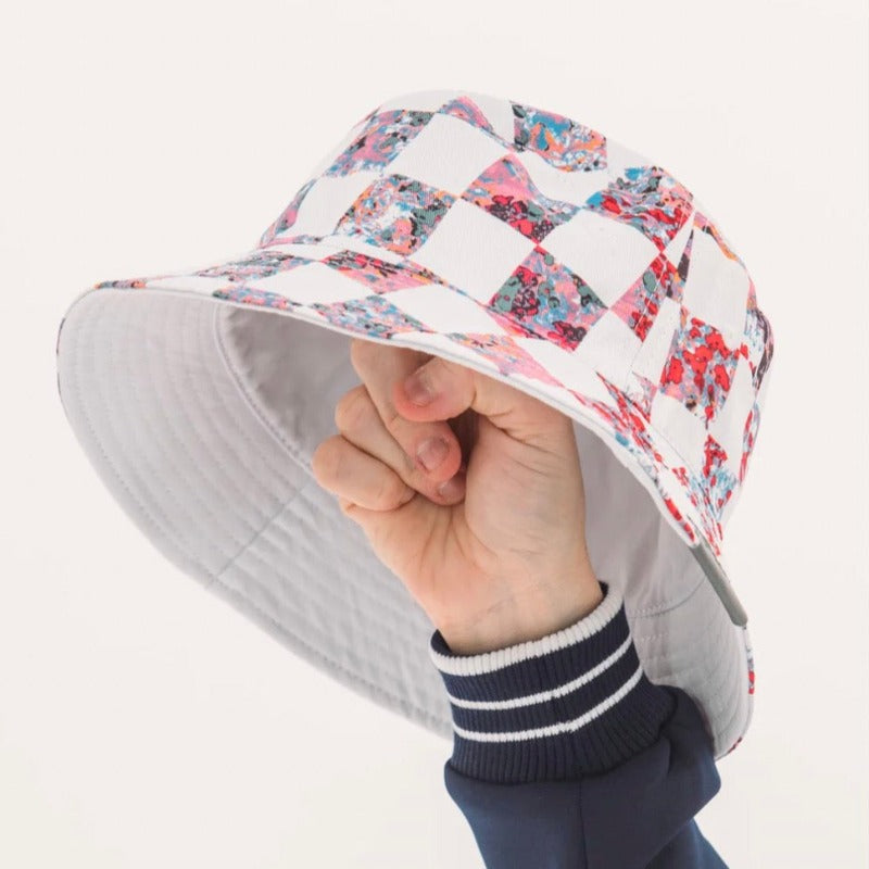 Foray Golf Reversible Bucket Hat - White/Check