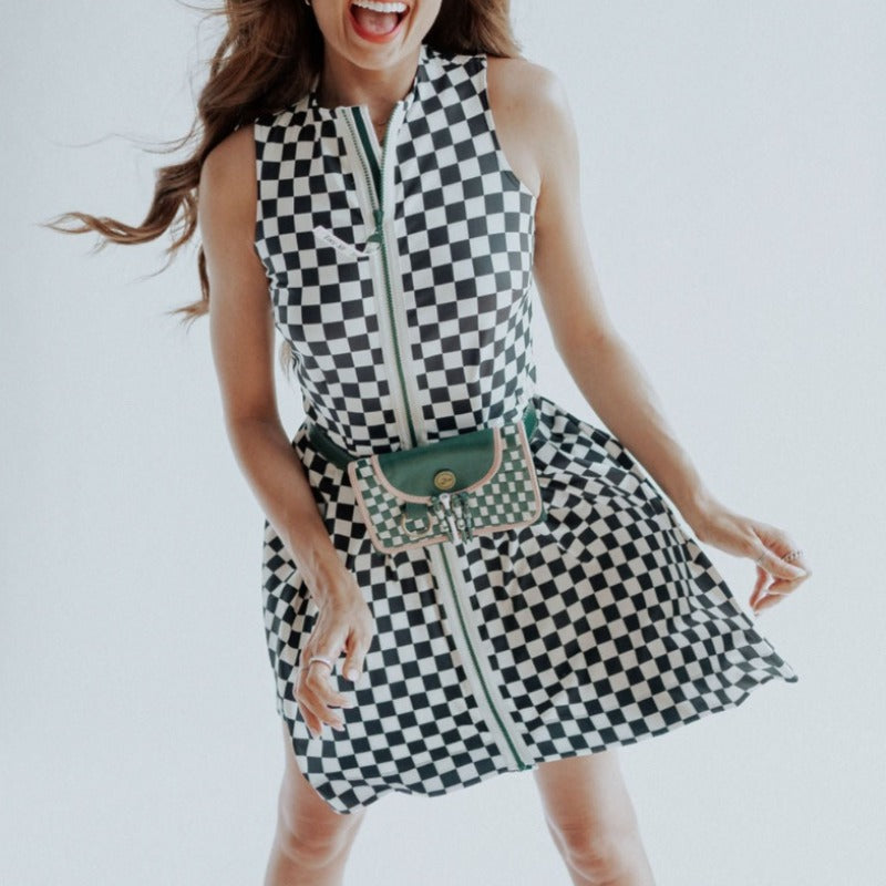 Fore All Erin Dress - Green/White Check