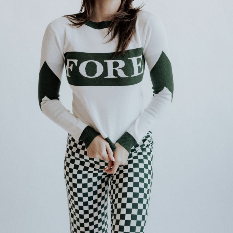 Fore All Fore Sweater - White/Green