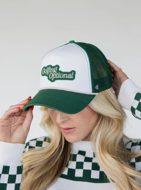 Fore All Golfing Optional Hat - White/Green