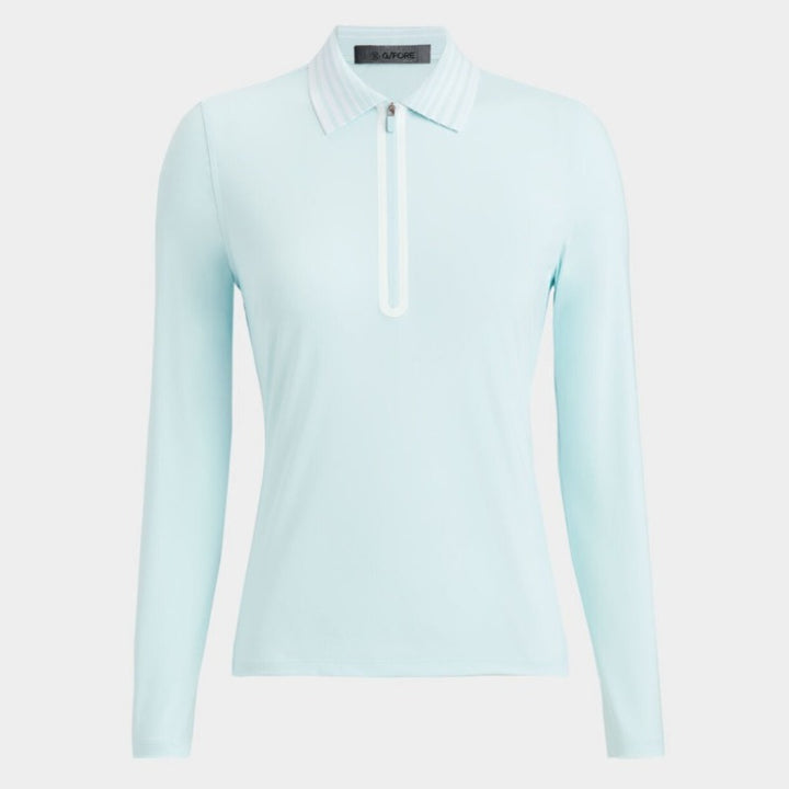 G/FORE Silky Tech Zip L/S Polo - Daybreak