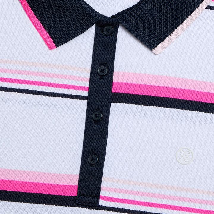 G/FORE Tech Pique S/L Stripe Polo - Snow