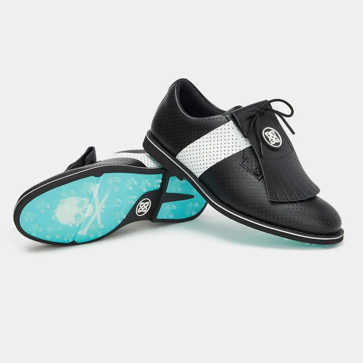 G/FORE Perforated Luxe Leather Gallivanter Golf Shoe - Black/White