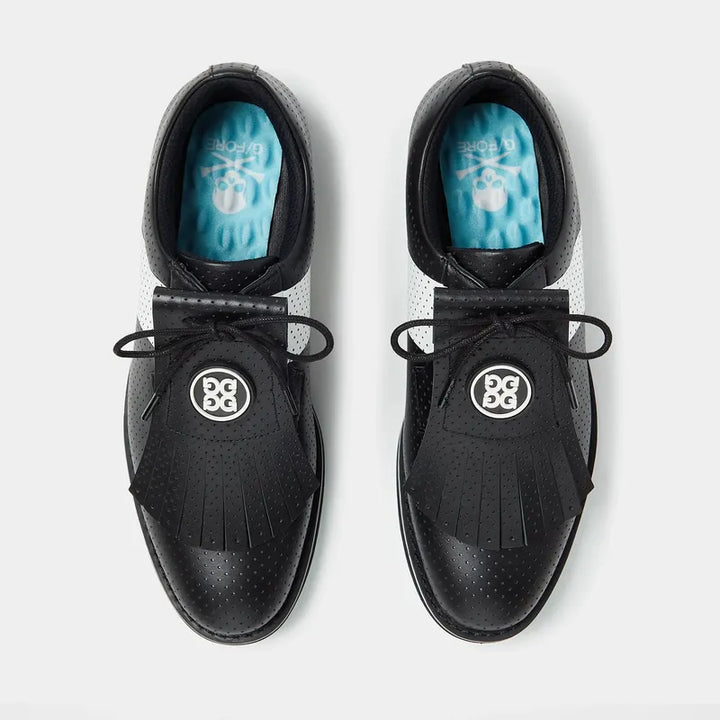 G/FORE Perforated Luxe Leather Gallivanter Golf Shoe - Black/White