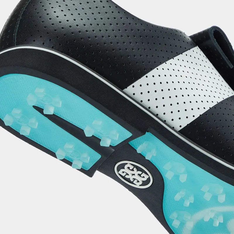 G/FORE Perforated Luxe Leather Gallivanter Golf Shoe - Black/White
