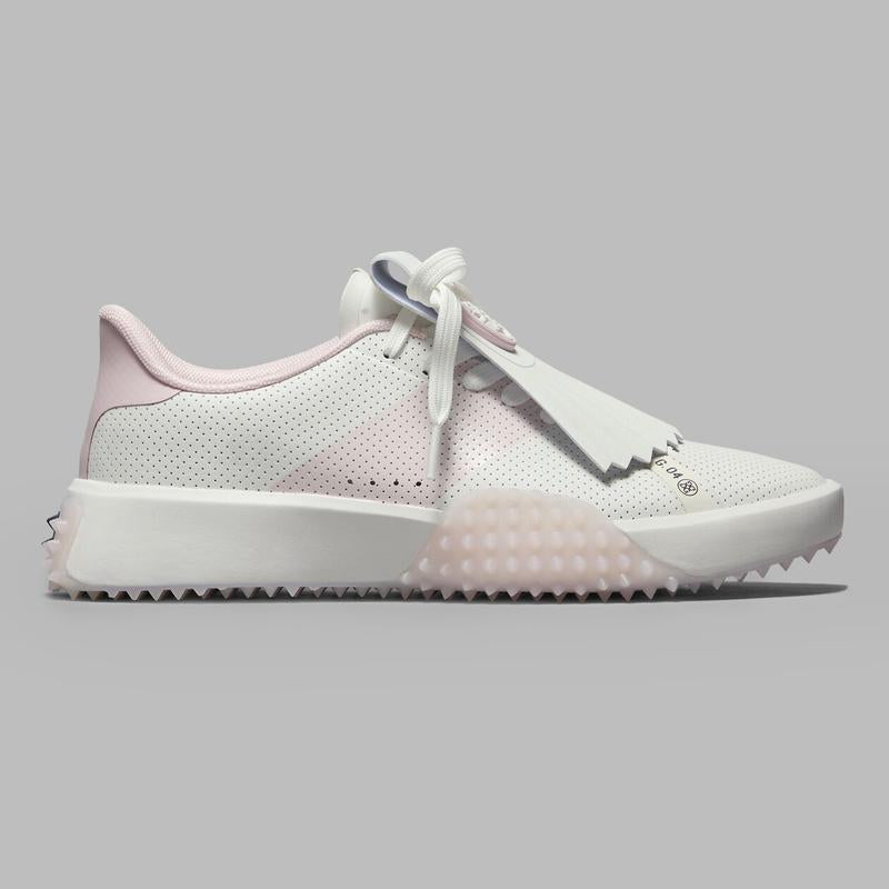 G/FORE Saddle Stripe Kiltie Golf Shoe - Snow/Blush