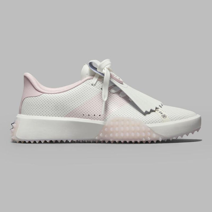 G/FORE Saddle Stripe Kiltie Golf Shoe - Snow/Blush
