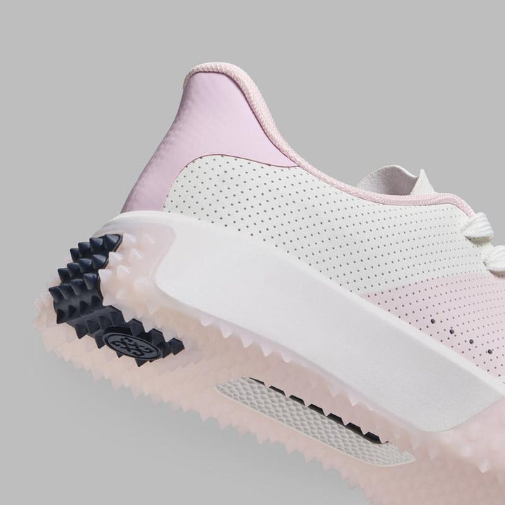 G/FORE Saddle Stripe Kiltie Golf Shoe - Snow/Blush