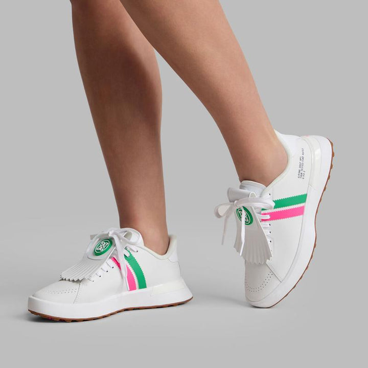 G/FORE G.112 Stripe Kiltie Golf Shoe - White/Multi